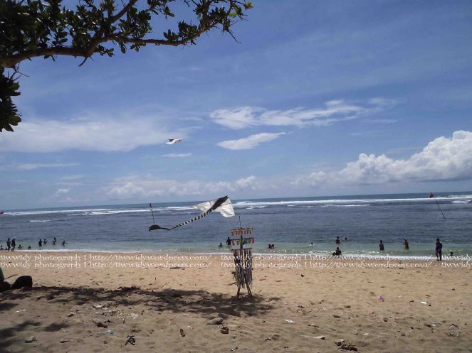 Bale Kambang Beach with flying kite